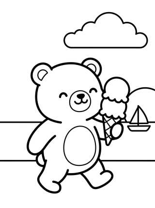 Desenho de Bobbie Having Ice Cream para colorir e imprimir grátis