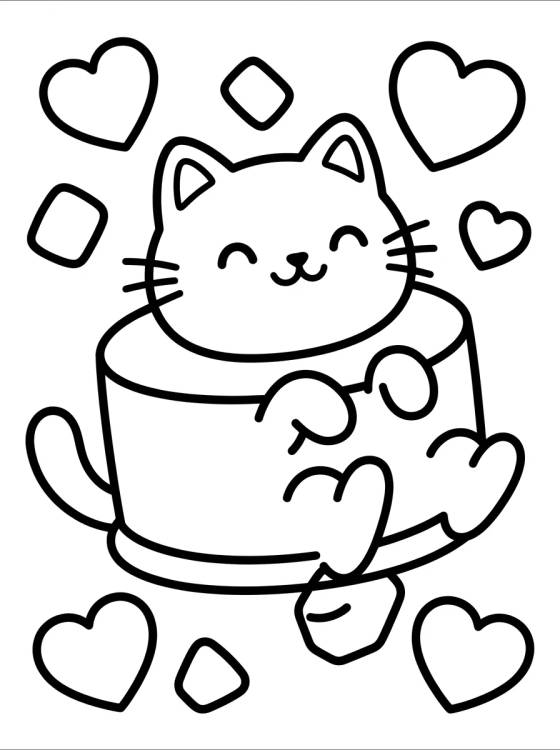 Desenho de Cakey Cat with Magic Sprinkles para colorir e imprimir grátis