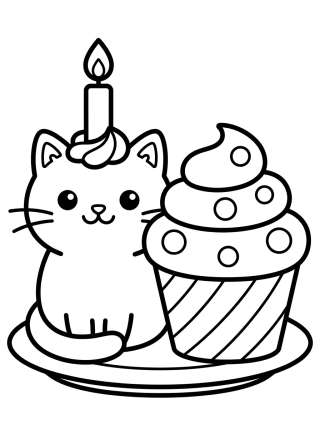 Coleção de desenhos para colorir: Cakey Cat from Gabby's Dollhouse