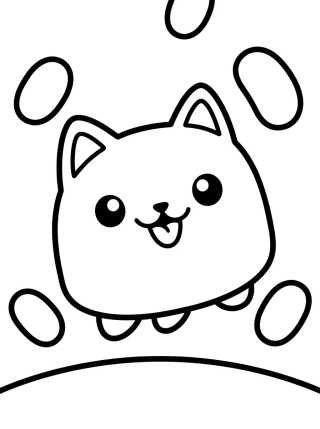 Desenho de Happy Cakey Cat with Sprinkles para colorir e imprimir grátis