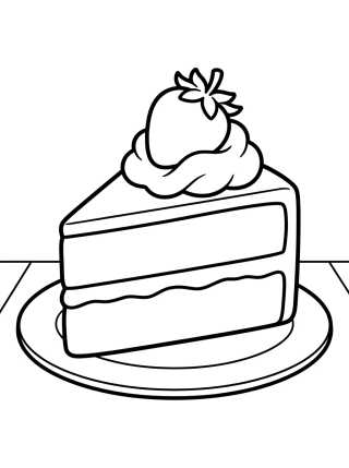 Desenho de Slice of Strawberry Cake para colorir e imprimir grátis