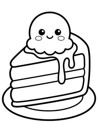 Desenho de Ice Cream Cake Slice para colorir e imprimir grátis