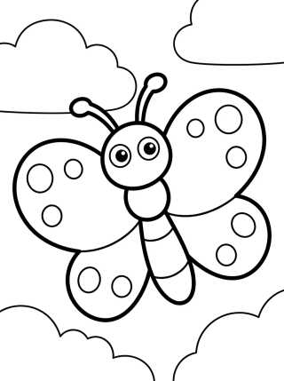 Desenho de Heart-Winged Butterfly para colorir e imprimir grátis