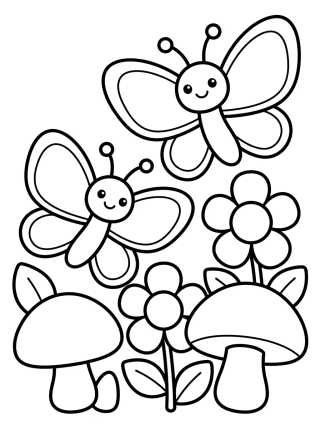 Desenho de Best Butterfly Friends para colorir e imprimir grátis