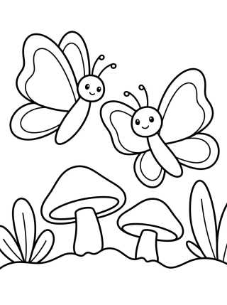 Desenho de Butterfly Besties in the Garden para colorir e imprimir grátis