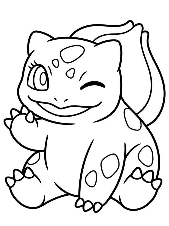 Desenho de Winking Baby Bulbasaur para colorir e imprimir grátis