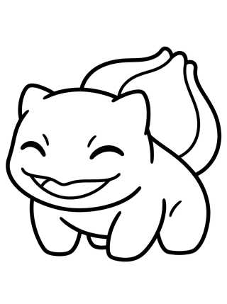 Desenho de Happy Smiling Bulbasaur para colorir e imprimir grátis