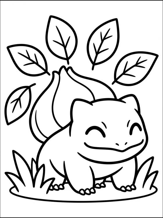 Desenho de Bulbasaur Using Razor Leaf para colorir e imprimir grátis
