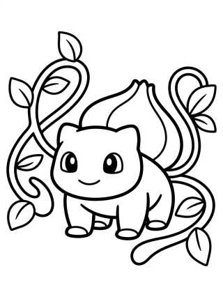 Desenho de Bulbasaur Using Vine Whip para colorir e imprimir grátis