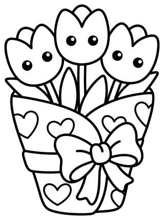 Desenho de Enchanted Tulip Bouquet para colorir e imprimir grátis