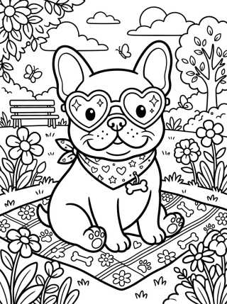 Desenho de Stylish French Bulldog para colorir e imprimir grátis