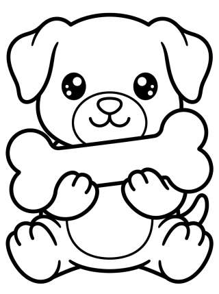Coleção de desenhos para colorir: Cute Dog Coloring Pages