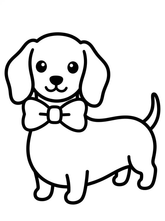 Desenho de Funny Sausage Dog para colorir e imprimir grátis