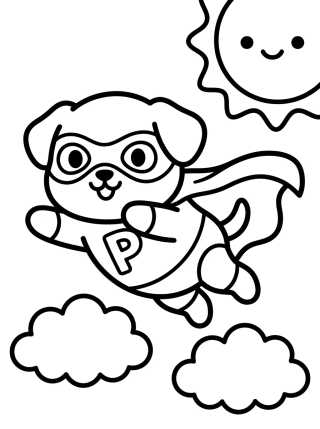 Desenho de Superhero Puppy para colorir e imprimir grátis