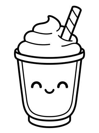 Desenho de Kawaii Frappuccino with Whipped Cream para colorir e imprimir grátis