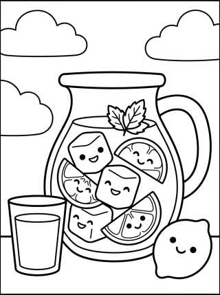 Desenho de Refreshing Lemonade Pitcher para colorir e imprimir grátis