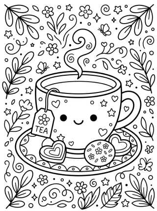 Desenho de Warm Tea Cup para colorir e imprimir grátis