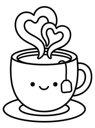 Desenho de Smiling Teacup para colorir e imprimir grátis