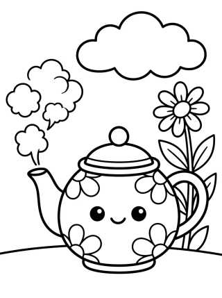 Desenho de Adorable Teapot para colorir e imprimir grátis