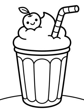 Desenho de Cute Milkshake Cup para colorir e imprimir grátis