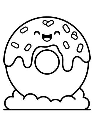 Desenho de Cute Donut with Sprinkles para colorir e imprimir grátis