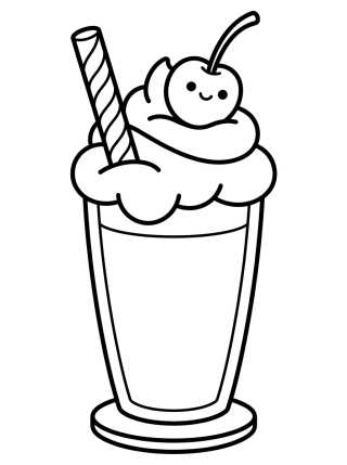 Desenho de Vanilla and Cherry Milkshake para colorir e imprimir grátis