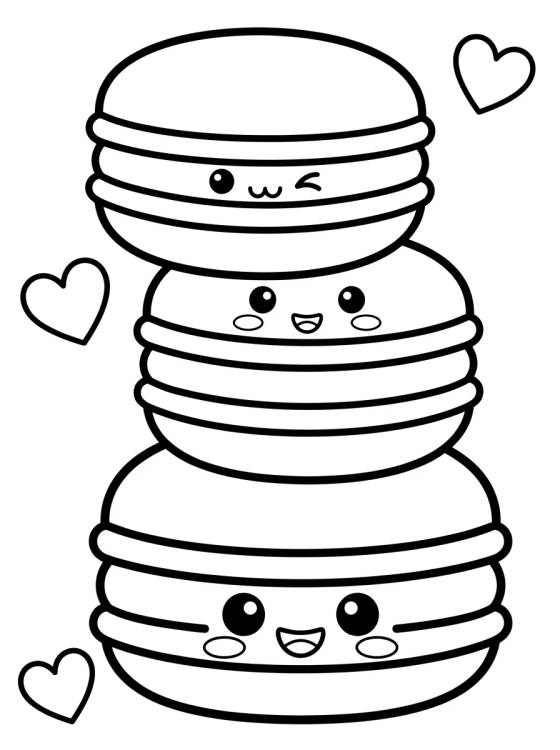 Desenho de Cute Macaron Tower para colorir e imprimir grátis