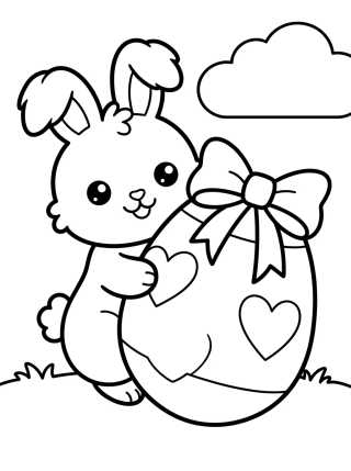 Desenho de Easter Bunny with Giant Egg para colorir e imprimir grátis