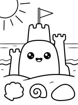 Desenho de Sweet Little Sandcastle para colorir e imprimir grátis
