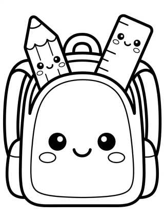 Desenho de Cute Back to School Backpack para colorir e imprimir grátis