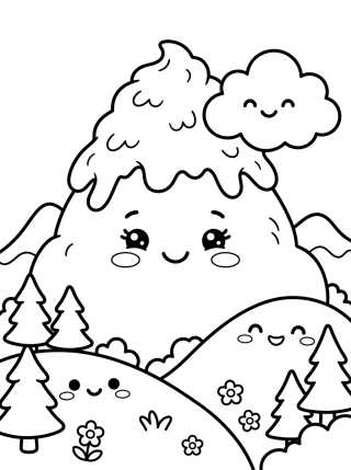 Desenho de Smiling Snowy Mountain para colorir e imprimir grátis