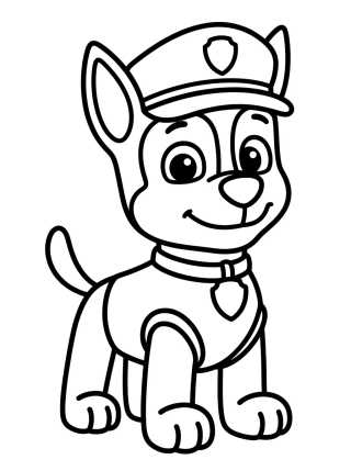 Desenho de Cute Chase PAW Patrol para colorir e imprimir grátis