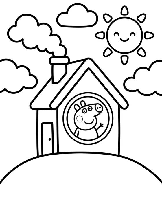 Desenho de Peppa's House on the Hill para colorir e imprimir grátis