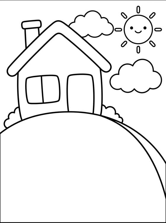 Desenho de Peppa Pig's House on the Hill para colorir e imprimir grátis