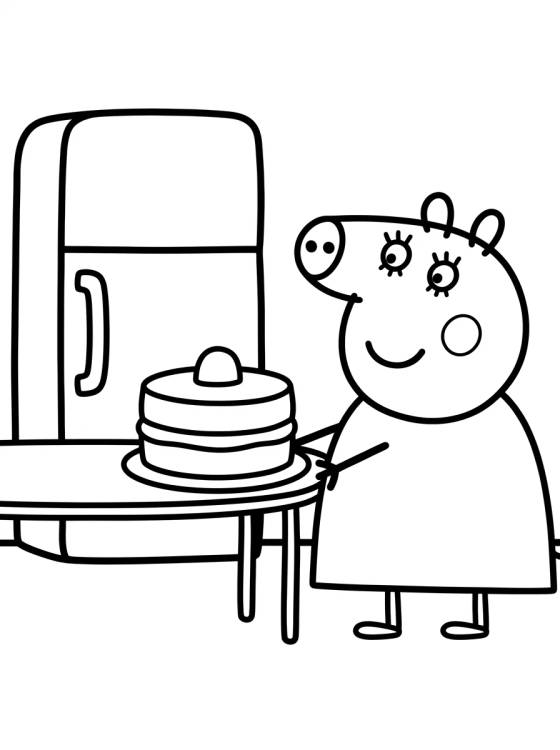 Desenho de Peppa Pig's Kitchen para colorir e imprimir grátis