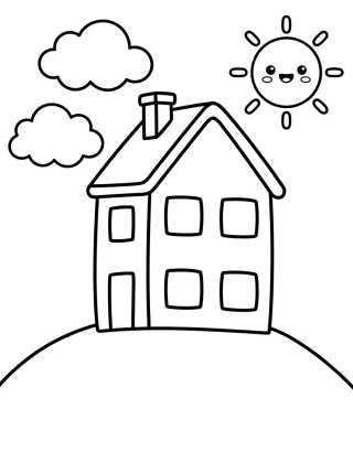 Desenho de Peppa Pig’s House on the Hill para colorir e imprimir grátis