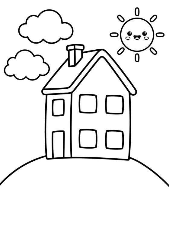 Desenho de Peppa Pig’s House on the Hill para colorir e imprimir grátis