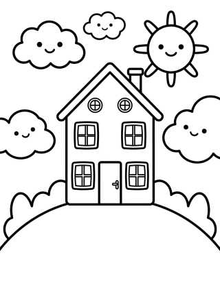 Desenho de Peppa Pig's House Front para colorir e imprimir grátis
