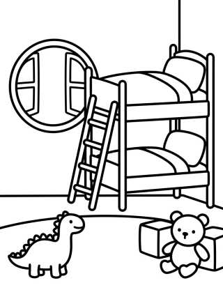 Desenho de Peppa and George's Bedroom para colorir e imprimir grátis