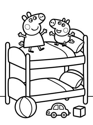 Desenho de Peppa and George's Bedroom para colorir e imprimir grátis