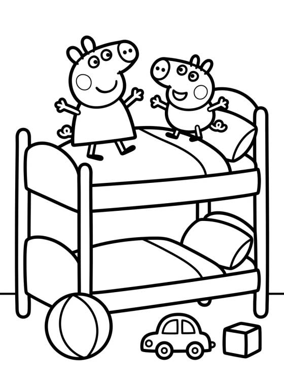 Peppa and George's Bedroom para colorir Desenho de Peppa and George's Bedroom para colorir e imprimir grátis