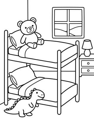 Desenho de Peppa and George's Bedroom para colorir e imprimir grátis