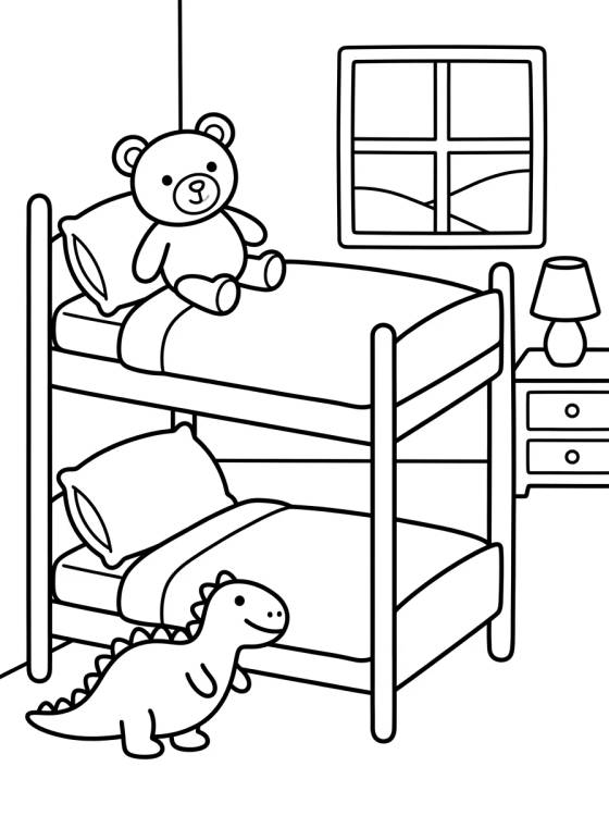 Desenho de Peppa and George's Bedroom para colorir e imprimir grátis