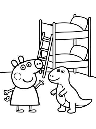 Desenho de Peppa and George's Bedroom para colorir e imprimir grátis
