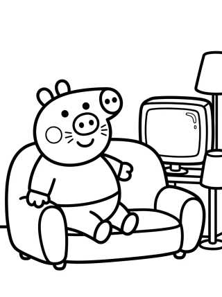 Desenho de Peppa's Living Room para colorir e imprimir grátis