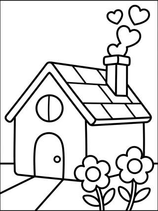 Coleção de desenhos para colorir: Cute Cottage Coloring Pages