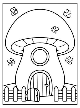 Desenho de Country Mushroom Home para colorir e imprimir grátis