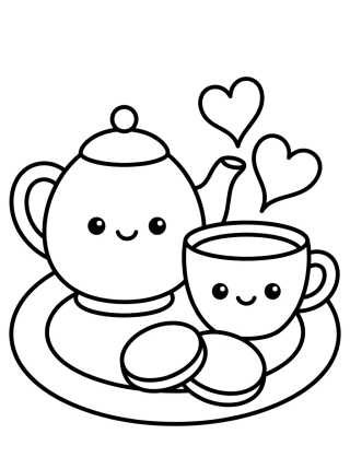 Desenho de Cozy Tea Corner para colorir e imprimir grátis