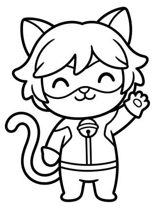 Coleção de desenhos para colorir: Cat Noir Coloring Pages