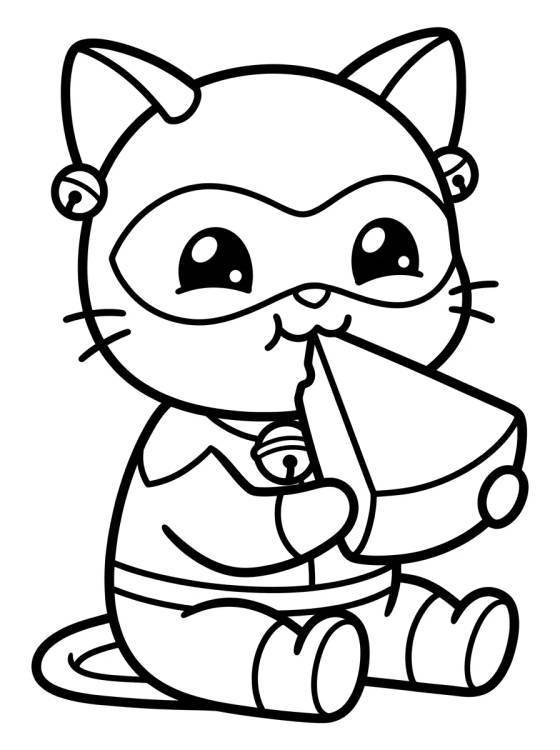 Desenho de Cat Noir Eating Camembert para colorir e imprimir grátis